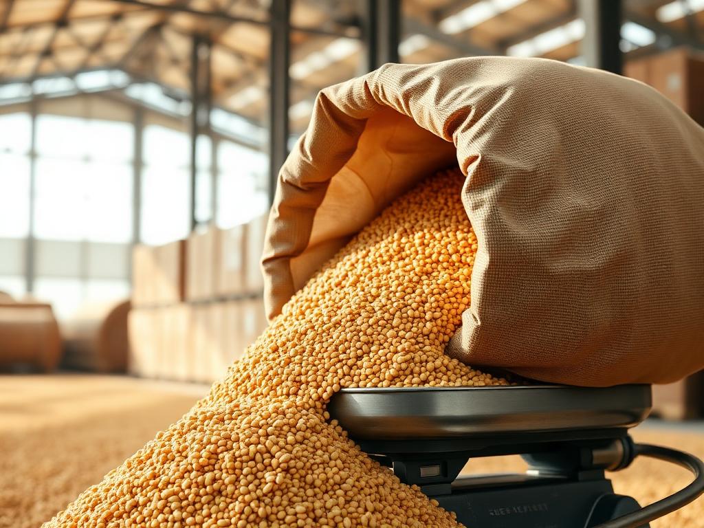 Soybean meal, an agricultural commodity used in animal feed
